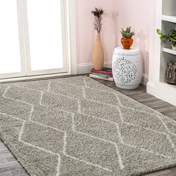 Catala Moroccan Diamond Shag Area Rug